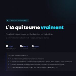 L'IA qui tourne vraiment — page 1 du guide pratique (couverture ebook iamin.digital)